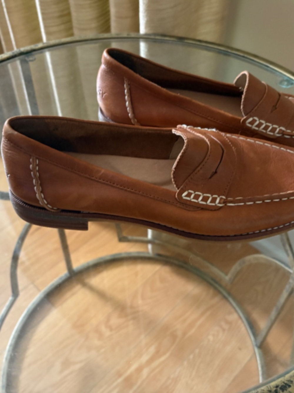 Sperry loafer cognac with beige stitching - Picture 3 of 5